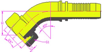 20441-T45㹫24׶OȦϵ45O-RINGMETRIC FEMALE24CONE  L.T. DIN3865