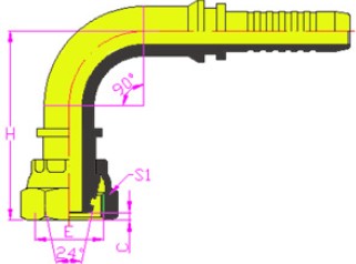2049190㹫24׶OȦϵ90 O-RINGMETRIC FEMALE24CONE  L.T. DIN3865