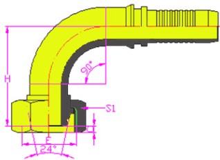 20491-T90㹫24׶OȦϵ90 O-RINGMETRIC FEMALE24CONE  L.T. DIN3865