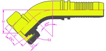 20541-T45㹫24׶OȦϵ45O-RINGMETRIC FEMALE24CONE  H.T. DIN3865
