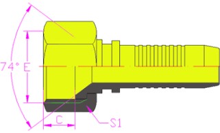 20711-T*깫74׶GB METRIC FEMALE 74CONE SEAT