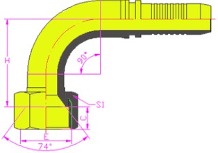 20791-T*90깫74׶90GB METRIC FEMALE 74CONE SEAT