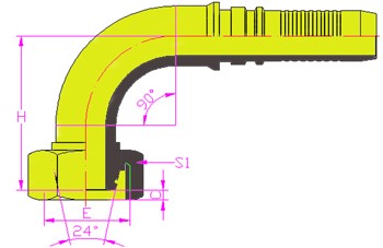 20593-T90㹫24׶OȦϵ90METRIC FEMALE.24CONE H.T.
